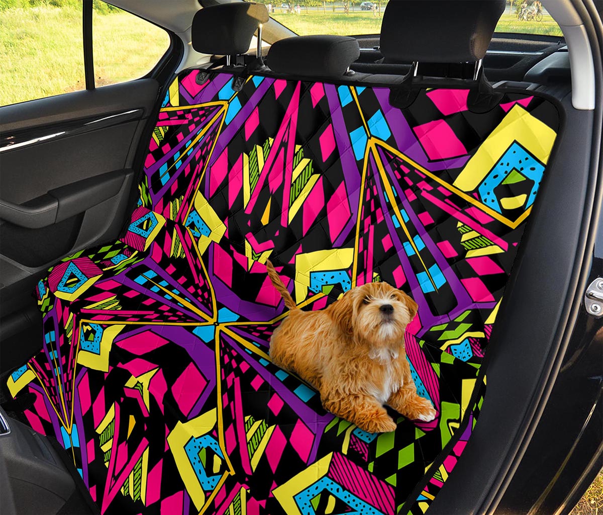Psychedelic Ethnic Trippy Print Pet Car Back Seat Cover