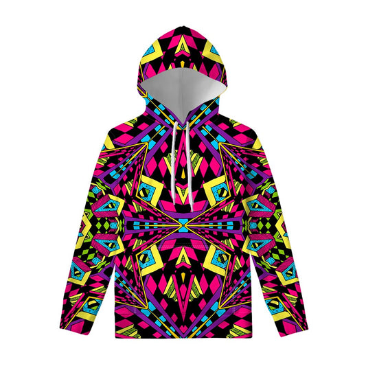 Psychedelic Ethnic Trippy Print Pullover Hoodie