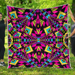 Psychedelic Ethnic Trippy Print Quilt