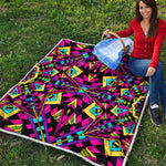 Psychedelic Ethnic Trippy Print Quilt