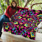Psychedelic Ethnic Trippy Print Quilt