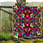 Psychedelic Ethnic Trippy Print Quilt