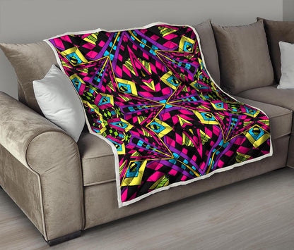 Psychedelic Ethnic Trippy Print Quilt