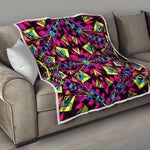 Psychedelic Ethnic Trippy Print Quilt