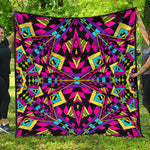 Psychedelic Ethnic Trippy Print Quilt