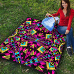 Psychedelic Ethnic Trippy Print Quilt