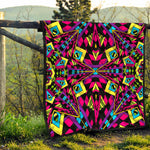 Psychedelic Ethnic Trippy Print Quilt