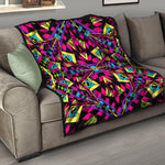Psychedelic Ethnic Trippy Print Quilt