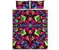 Psychedelic Ethnic Trippy Print Quilt Bed Set