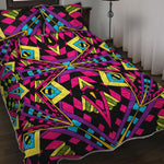 Psychedelic Ethnic Trippy Print Quilt Bed Set