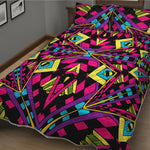 Psychedelic Ethnic Trippy Print Quilt Bed Set