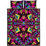 Psychedelic Ethnic Trippy Print Quilt Bed Set
