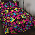 Psychedelic Ethnic Trippy Print Quilt Bed Set
