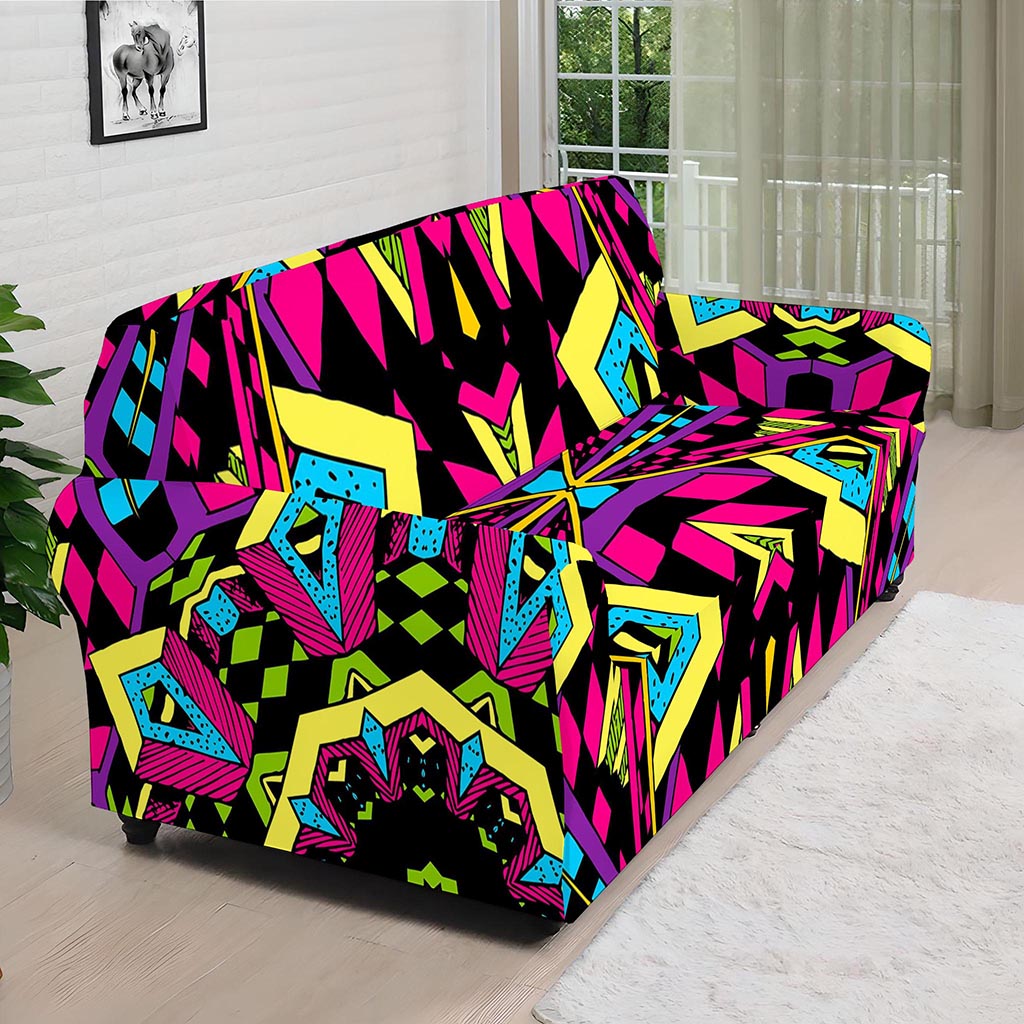 Psychedelic Ethnic Trippy Print Sofa Cover
