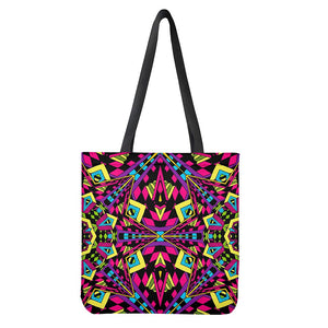 Psychedelic Ethnic Trippy Print Tote Bag