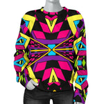 Psychedelic Ethnic Trippy Print Women's Crewneck Sweatshirt GearFrost