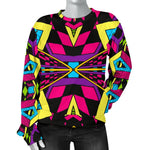 Psychedelic Ethnic Trippy Print Women's Crewneck Sweatshirt GearFrost