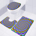 Psychedelic Expansion Optical Illusion 3 Piece Bath Mat Set