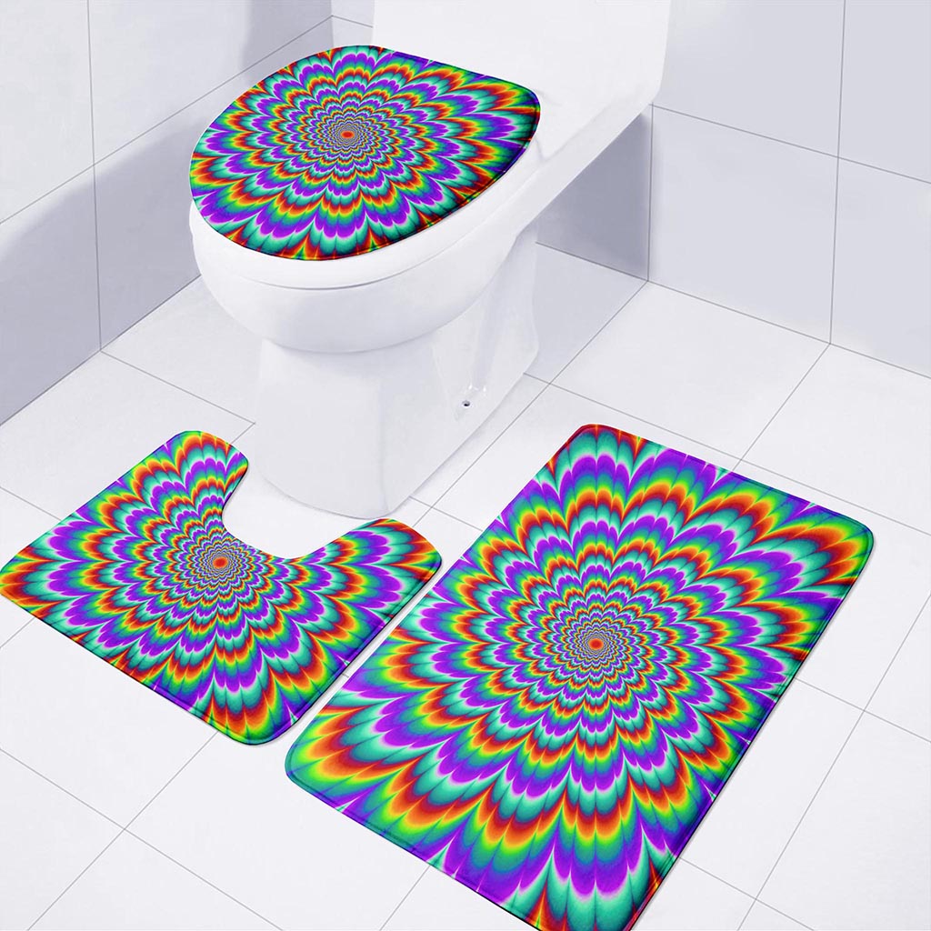 Psychedelic Expansion Optical Illusion 3 Piece Bath Mat Set