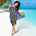 Psychedelic Expansion Optical Illusion Beach Sarong Wrap