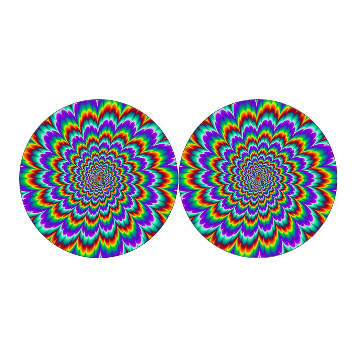 Psychedelic Expansion Optical Illusion Car Coasters