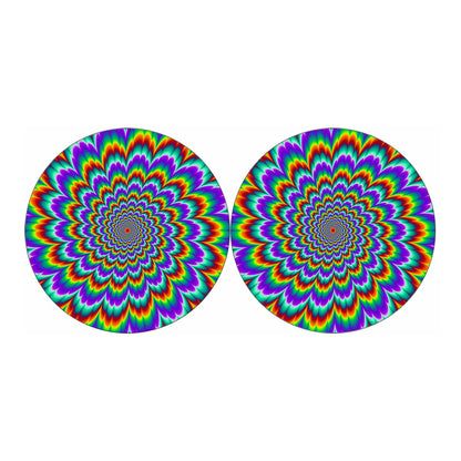 Psychedelic Expansion Optical Illusion Car Coasters