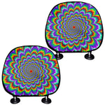 Psychedelic Expansion Optical Illusion Car Headrest Covers