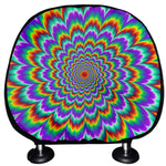 Psychedelic Expansion Optical Illusion Car Headrest Covers