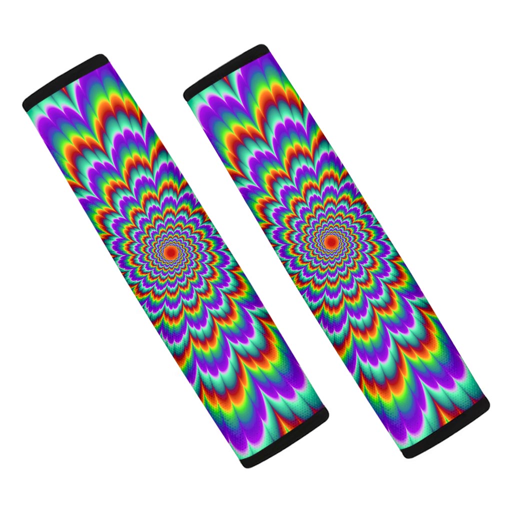 Psychedelic Expansion Optical Illusion Car Seat Belt Covers