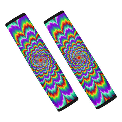 Psychedelic Expansion Optical Illusion Car Seat Belt Covers