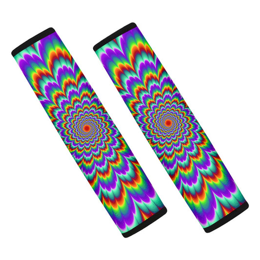 Psychedelic Expansion Optical Illusion Car Seat Belt Covers