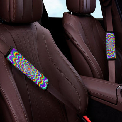 Psychedelic Expansion Optical Illusion Car Seat Belt Covers