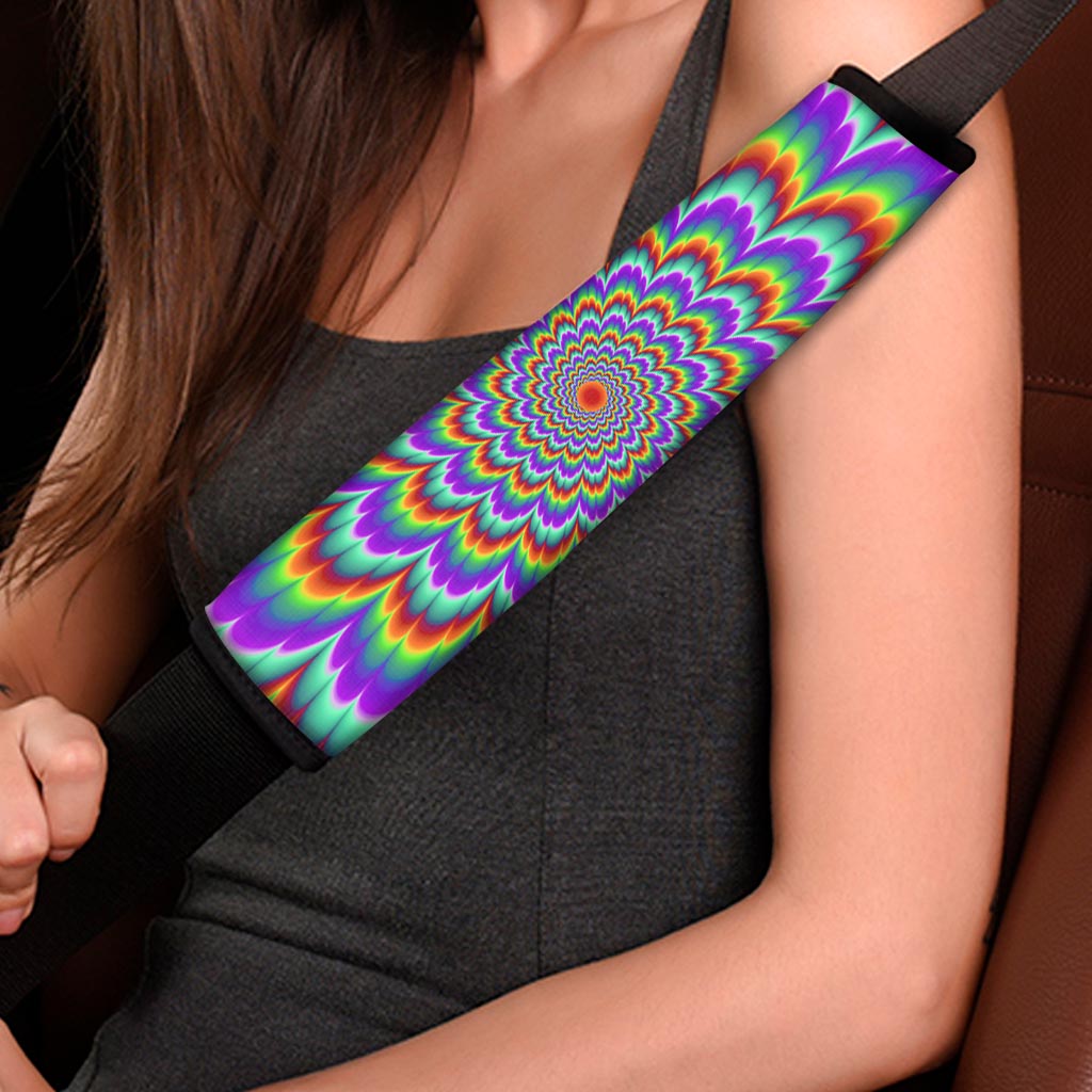 Psychedelic Expansion Optical Illusion Car Seat Belt Covers