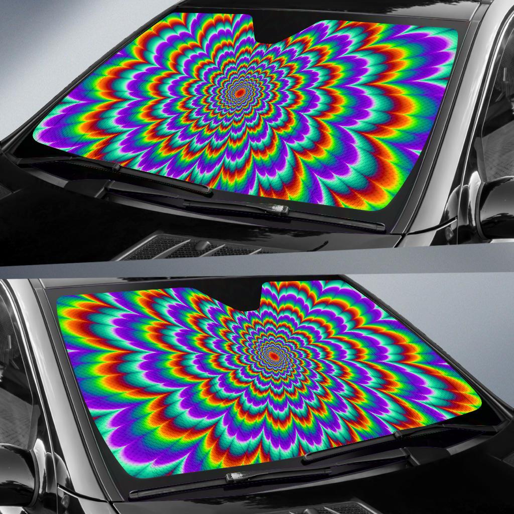 Psychedelic Expansion Optical Illusion Car Sun Shade GearFrost