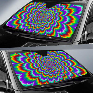 Psychedelic Expansion Optical Illusion Car Sun Shade GearFrost