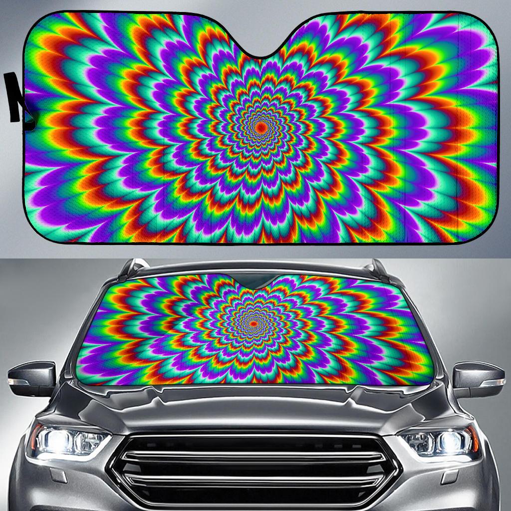 Psychedelic Expansion Optical Illusion Car Sun Shade GearFrost