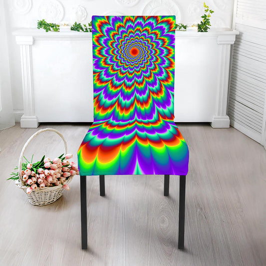 Psychedelic Expansion Optical Illusion Dining Chair Slipcover