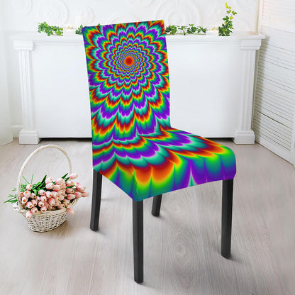 Psychedelic Expansion Optical Illusion Dining Chair Slipcover