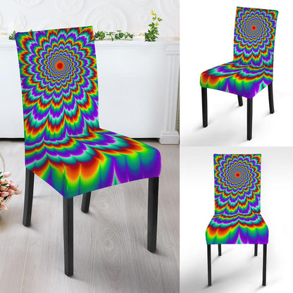 Psychedelic Expansion Optical Illusion Dining Chair Slipcover