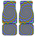 Psychedelic Expansion Optical Illusion Front and Back Car Floor Mats
