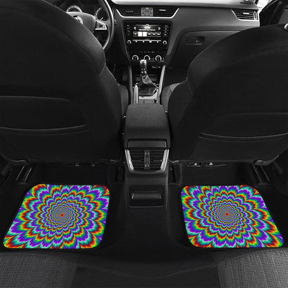 Psychedelic Expansion Optical Illusion Front and Back Car Floor Mats