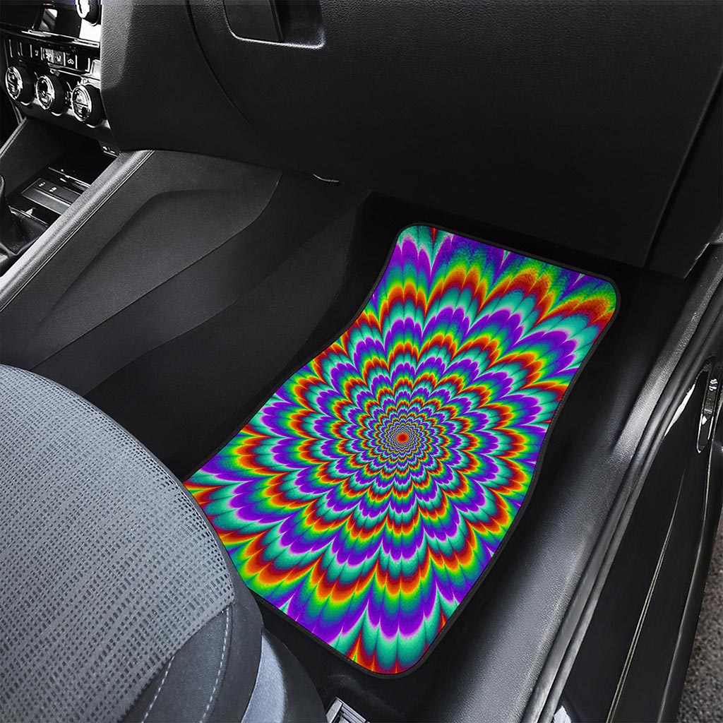 Psychedelic Expansion Optical Illusion Front and Back Car Floor Mats