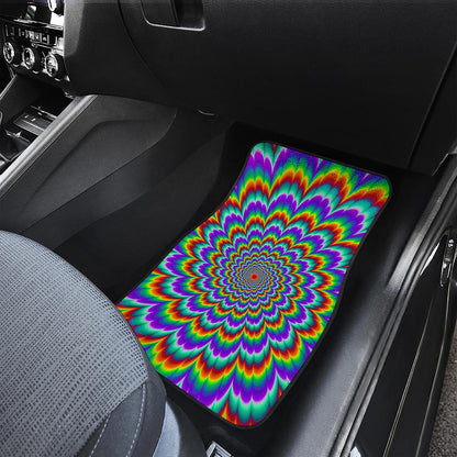 Psychedelic Expansion Optical Illusion Front and Back Car Floor Mats