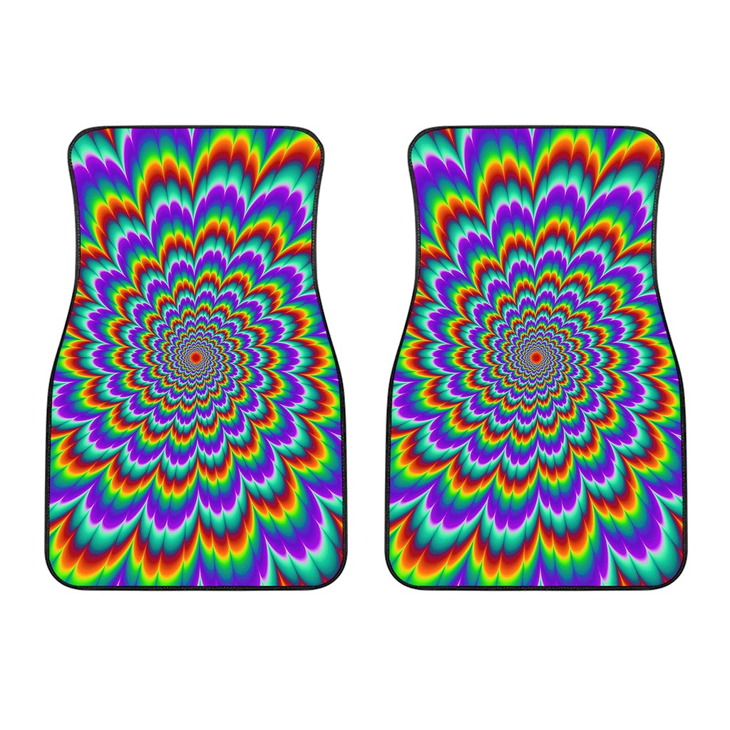Psychedelic Expansion Optical Illusion Front Car Floor Mats