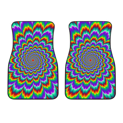 Psychedelic Expansion Optical Illusion Front Car Floor Mats