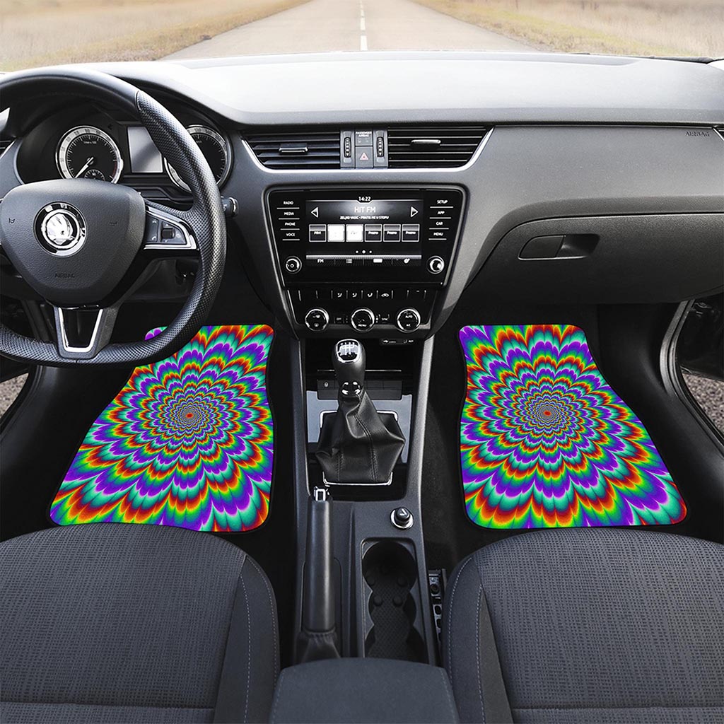 Psychedelic Expansion Optical Illusion Front Car Floor Mats