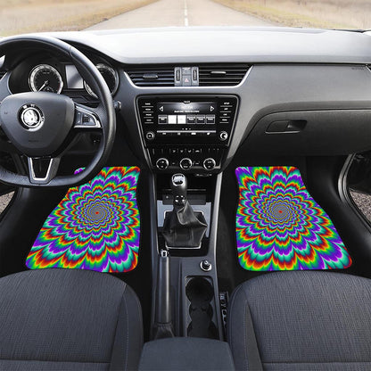 Psychedelic Expansion Optical Illusion Front Car Floor Mats