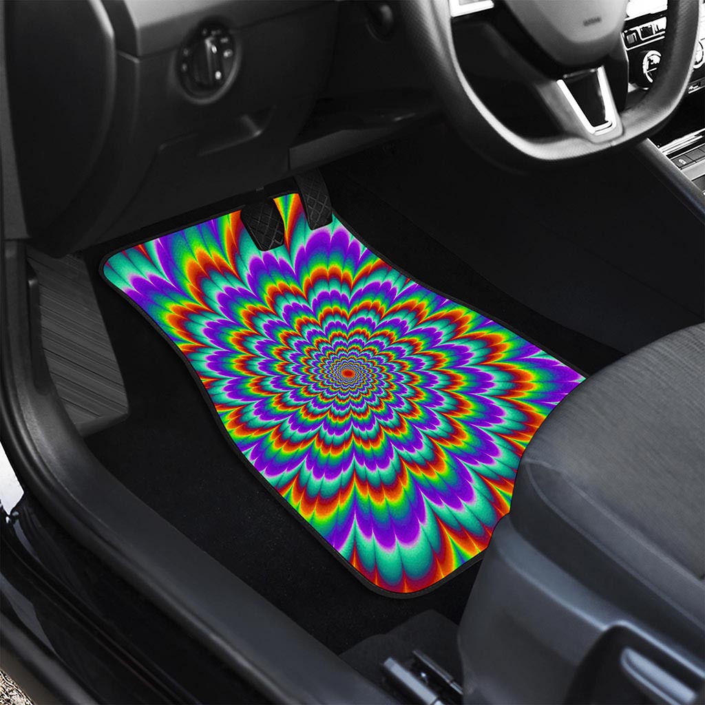Psychedelic Expansion Optical Illusion Front Car Floor Mats