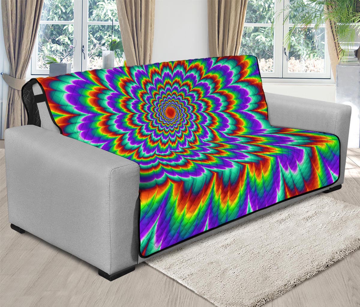 Psychedelic Expansion Optical Illusion Futon Protector