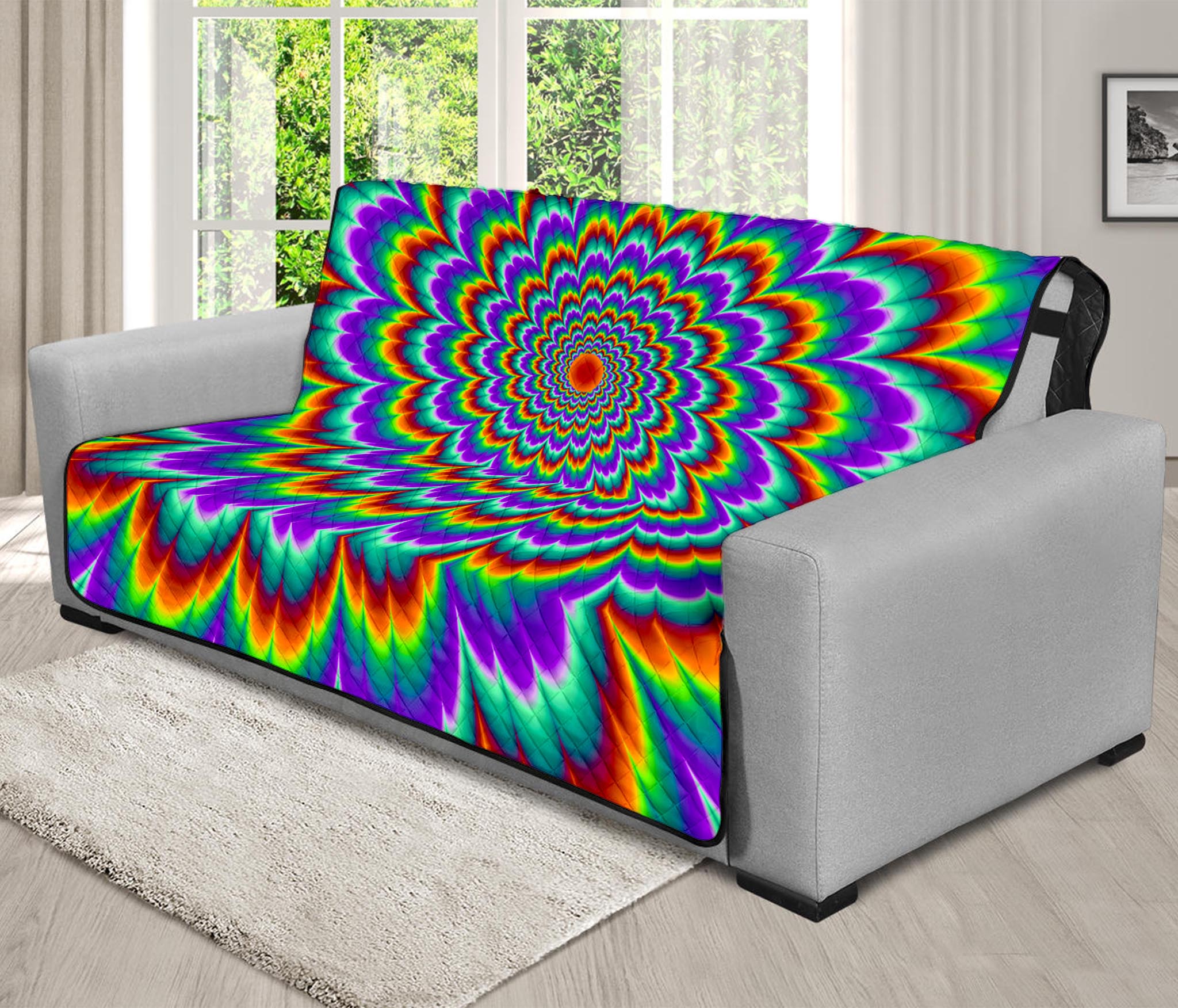 Psychedelic Expansion Optical Illusion Futon Protector